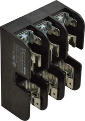 Ferraz Shawmut - 3 Pole, 10 to 14 AWG, 600 VAC/VDC, 30 Amp, DIN Rail Mount, Screw Mount Fuse Block - 13/32 Inch Diameter x 1-1/2 Inch Fuse Length, 3.04 Inch Long x 2.35 Inch Wide x 1.31 Inch High Block - Exact Tool & Supply