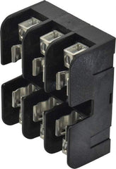 Ferraz Shawmut - 3 Pole, 14 to 6 AWG, 600 VAC/VDC, 30 Amp, DIN Rail Mount, Screw Mount Fuse Block - 13/32 Inch Diameter x 1-1/2 Inch Fuse Length, 3.04 Inch Long x 2.35 Inch Wide x 1.31 Inch High Block - Exact Tool & Supply