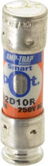 Ferraz Shawmut - 250 VAC/VDC, 10 Amp, Time Delay General Purpose Fuse - Clip Mount, 51mm OAL, 100 at DC, 200 at AC kA Rating, 9/16" Diam - Exact Tool & Supply