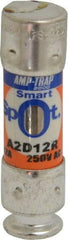 Ferraz Shawmut - 250 VAC/VDC, 12 Amp, Time Delay General Purpose Fuse - Clip Mount, 51mm OAL, 100 at DC, 200 at AC kA Rating, 9/16" Diam - Exact Tool & Supply