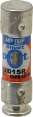 Ferraz Shawmut - 250 VAC/VDC, 15 Amp, Time Delay General Purpose Fuse - Clip Mount, 51mm OAL, 100 at DC, 200 at AC kA Rating, 9/16" Diam - Exact Tool & Supply