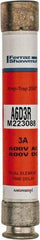 Ferraz Shawmut - 600 VAC/VDC, 3 Amp, Time Delay General Purpose Fuse - Clip Mount, 127mm OAL, 100 at DC, 200 at AC kA Rating, 13/16" Diam - Exact Tool & Supply