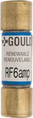 Ferraz Shawmut - 250 VAC, 6 Amp, Fast-Acting Renewable Fuse - Clip Mount, 51mm OAL, 10 at AC kA Rating, 9/16" Diam - Exact Tool & Supply