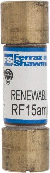 Ferraz Shawmut - 250 VAC, 15 Amp, Fast-Acting Renewable Fuse - Clip Mount, 51mm OAL, 10 at AC kA Rating, 9/16" Diam - Exact Tool & Supply