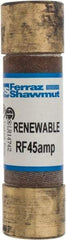 Ferraz Shawmut - 250 VAC, 45 Amp, Fast-Acting Renewable Fuse - Clip Mount, 76mm OAL, 10 at AC kA Rating, 13/16" Diam - Exact Tool & Supply
