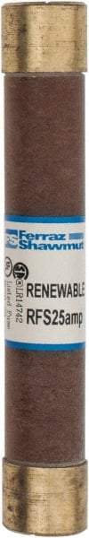 Ferraz Shawmut - 600 VAC, 25 Amp, Fast-Acting Renewable Fuse - Clip Mount, 127mm OAL, 10 at AC kA Rating, 13/16" Diam - Exact Tool & Supply