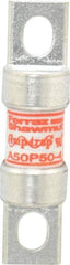 Ferraz Shawmut - 450 VDC, 500 VAC, 50 Amp, Fast-Acting Semiconductor/High Speed Fuse - Bolt-on Mount, 3-3/16" OAL, 100 at AC, 79 at DC kA Rating, 13/16" Diam - Exact Tool & Supply
