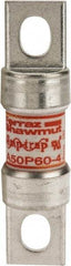 Ferraz Shawmut - 450 VDC, 500 VAC, 60 Amp, Fast-Acting Semiconductor/High Speed Fuse - Bolt-on Mount, 3-3/16" OAL, 100 at AC, 79 at DC kA Rating, 13/16" Diam - Exact Tool & Supply