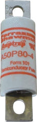 Ferraz Shawmut - 450 VDC, 500 VAC, 80 Amp, Fast-Acting Semiconductor/High Speed Fuse - Bolt-on Mount, 3-5/8" OAL, 100 at AC, 79 at DC kA Rating, 1" Diam - Exact Tool & Supply