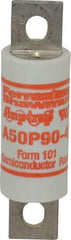 Ferraz Shawmut - 450 VDC, 500 VAC, 90 Amp, Fast-Acting Semiconductor/High Speed Fuse - Bolt-on Mount, 3-5/8" OAL, 100 at AC, 79 at DC kA Rating, 1" Diam - Exact Tool & Supply