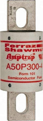 Ferraz Shawmut - 450 VDC, 500 VAC, 300 Amp, Fast-Acting Semiconductor/High Speed Fuse - Bolt-on Mount, 4-11/32" OAL, 100 at AC, 79 at DC kA Rating, 1-1/2" Diam - Exact Tool & Supply