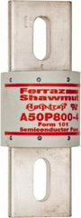 Ferraz Shawmut - 450 VDC, 500 VAC, 800 Amp, Fast-Acting Semiconductor/High Speed Fuse - Bolt-on Mount, 6-15/32" OAL, 100 at AC, 79 at DC kA Rating, 2-1/2" Diam - Exact Tool & Supply