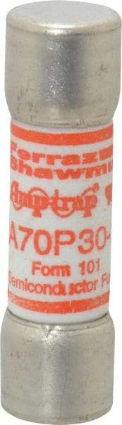 Ferraz Shawmut - 650 VDC, 700 VAC, 30 Amp, Fast-Acting Semiconductor/High Speed Fuse - Clip Mount, 50.8mm OAL, 100 at AC/DC kA Rating, 9/16" Diam - Exact Tool & Supply