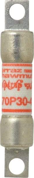 Ferraz Shawmut - 650 VDC, 700 VAC, 30 Amp, Fast-Acting Semiconductor/High Speed Fuse - Bolt-on Mount, 2-7/8" OAL, 100 at AC/DC kA Rating, 9/16" Diam - Exact Tool & Supply