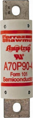 Ferraz Shawmut - 650 VDC, 700 VAC, 90 Amp, Fast-Acting Semiconductor/High Speed Fuse - Bolt-on Mount, 4-3/8" OAL, 100 at AC/DC kA Rating, 31mm Diam - Exact Tool & Supply
