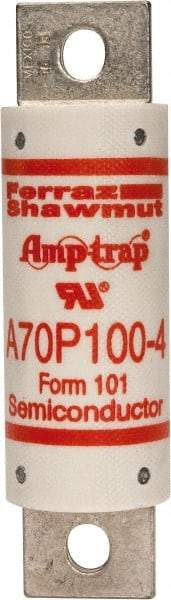 Ferraz Shawmut - 650 VDC, 700 VAC, 100 Amp, Fast-Acting Semiconductor/High Speed Fuse - Bolt-on Mount, 4-3/8" OAL, 100 at AC/DC kA Rating, 31mm Diam - Exact Tool & Supply
