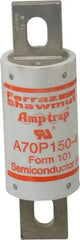 Ferraz Shawmut - 650 VDC, 700 VAC, 150 Amp, Fast-Acting Semiconductor/High Speed Fuse - Bolt-on Mount, 5-3/32" OAL, 100 at AC/DC kA Rating, 1-1/2" Diam - Exact Tool & Supply
