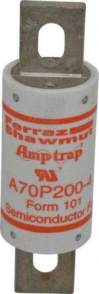 Ferraz Shawmut - 650 VDC, 700 VAC, 200 Amp, Fast-Acting Semiconductor/High Speed Fuse - Bolt-on Mount, 5-3/32" OAL, 100 at AC/DC kA Rating, 1-1/2" Diam - Exact Tool & Supply
