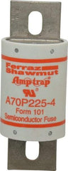 Ferraz Shawmut - 650 VDC, 700 VAC, 225 Amp, Fast-Acting Semiconductor/High Speed Fuse - Bolt-on Mount, 5-3/32" OAL, 100 at AC/DC kA Rating, 2" Diam - Exact Tool & Supply