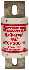 Ferraz Shawmut - 650 VDC, 700 VAC, 300 Amp, Fast-Acting Semiconductor/High Speed Fuse - Bolt-on Mount, 5-3/32" OAL, 100 at AC/DC kA Rating, 2" Diam - Exact Tool & Supply