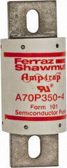 Ferraz Shawmut - 650 VDC, 700 VAC, 350 Amp, Fast-Acting Semiconductor/High Speed Fuse - Bolt-on Mount, 5-3/32" OAL, 100 at AC/DC kA Rating, 2" Diam - Exact Tool & Supply