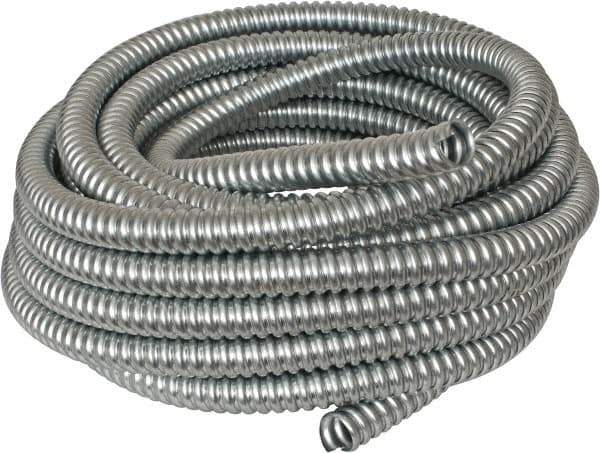 Made in USA - 3/4" Trade Size, 50' Long, Flexible Reduced Wall Flex Conduit - Steel - Exact Tool & Supply