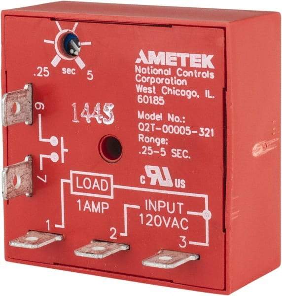 NCC - 5 Pin, Time Delay Relay - 1 at Resistive or Inductive Load Contact Amp, 120 VAC, On Board Trimpot - Exact Tool & Supply
