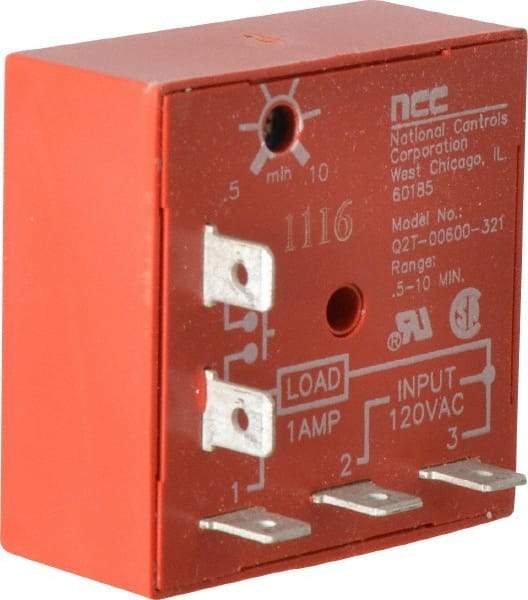 NCC - 5 Pin, Time Delay Relay - 1 at Resistive or Inductive Load Contact Amp, 120 VAC, On Board Trimpot - Exact Tool & Supply
