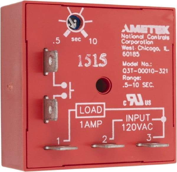NCC - 5 Pin, Time Delay Relay - 1 at Resistive or Inductive Load Contact Amp, 120 VAC, On Board Trimpot - Exact Tool & Supply