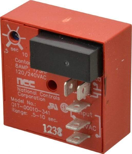 NCC - 5 Pin, SPDT Time Delay Relay - 8 at 250 VAC Resistive Load Contact Amp, 120 VAC, On Board Trimpot - Exact Tool & Supply