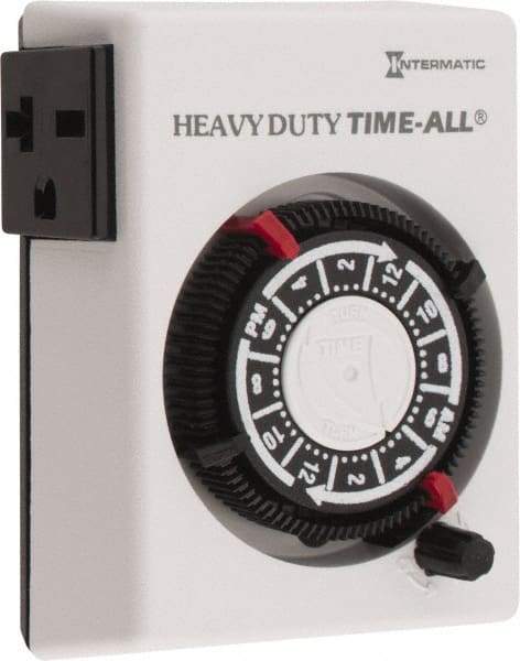 Intermatic - 24 hr Indoor Analog Electrical Timer - 2 On/Off per Day, 240 VAC, - Exact Tool & Supply