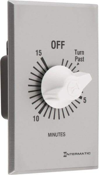 Intermatic - 15 min Indoor Analog Spring-wound Mechanical Timer - 125 VAC, 50/60 Hz, - Exact Tool & Supply