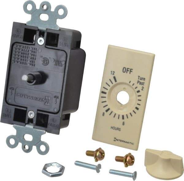 Intermatic - 12 hr Indoor Analog Spring-wound Mechanical Timer - 125 VAC, 50/60 Hz, - Exact Tool & Supply