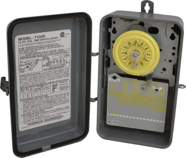 Intermatic - 24 hr Outdoor Analog Electromechanical Timer Switch - 1 to 12 On/Off, 208 to 277 VAC, 60 Hz, - Exact Tool & Supply