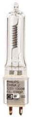 Philips - 1,000 Watt, 120 Volt, Halogen Miniature & Specialty T3 Lamp - Medium Bi-Pin Base, 750 to 1599 Equivalent Range, Neutral (3,000 to 3,699), 2-1/8" OAL - Exact Tool & Supply