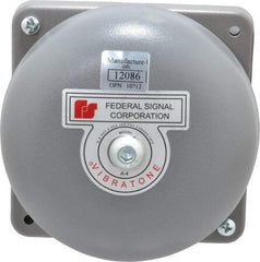 Federal Signal Corp - 4" Diam, 120 Volt Bell - 0.08 Amps, 98 Decibles at 10', Vibrating - Exact Tool & Supply