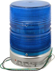 Federal Signal Corp - 120 VAC, 3R NEMA Rated, Strobe Tube, Blue, Double Flash Strobe Light - 80 Flashes per min, 1/2 Inch Pipe, 5-11/16 Inch Diameter, 8-1/2 Inch High, IP45 Ingress Rating, Pipe Mount - Exact Tool & Supply