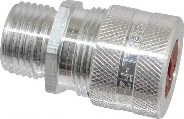 Hubbell Wiring Device-Kellems - 4.7 to 6.3mm Capacity, Liquidtight, Straight Strain Relief Cord Grip - 1/2 NPT Thread, Aluminum - Exact Tool & Supply