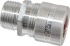 Hubbell Wiring Device-Kellems - 4.7 to 6.3mm Capacity, Liquidtight, Straight Strain Relief Cord Grip - 1/2 NPT Thread, Aluminum - Exact Tool & Supply