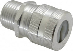 Hubbell Wiring Device-Kellems - 6.3 to 9.7mm Capacity, Liquidtight, Straight Strain Relief Cord Grip - 1/2 NPT Thread, Aluminum - Exact Tool & Supply