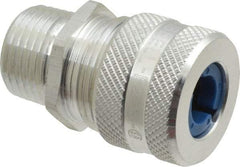 Hubbell Wiring Device-Kellems - 9.7 to 12.7mm Capacity, Liquidtight, Straight Strain Relief Cord Grip - 1/2 NPT Thread, Aluminum - Exact Tool & Supply
