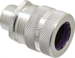 Hubbell Wiring Device-Kellems - 19 to 22.2mm Capacity, Liquidtight, Straight Strain Relief Cord Grip - 1/2 NPT Thread, Aluminum - Exact Tool & Supply