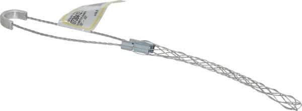 Hubbell Wiring Device-Kellems - 0.32 to 0.43 Inch Cable Diameter, Galvanized Steel, Single Loop Support Grip - 8 Inch Long, 450 Lb. Breaking Strength, 4 Inch Mesh Length - Exact Tool & Supply