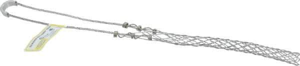 Hubbell Wiring Device-Kellems - 0.73 to 0.85 Inch Cable Diameter, Galvanized Steel, Single Loop Support Grip - 13-3/4 Inch Long, 1,400 Lb. Breaking Strength, 6-3/4 Inch Mesh Length - Exact Tool & Supply
