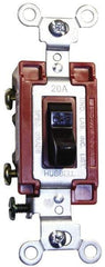 Hubbell Wiring Device-Kellems - 1 Pole, 120 to 277 VAC, 20 Amp, Commercial Grade, Toggle, Wall and Dimmer Light Switch - 4-1/16 Inch High - Exact Tool & Supply