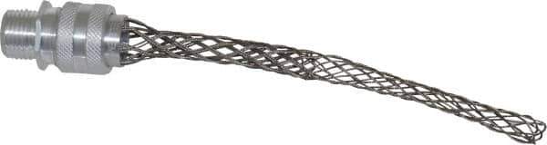 Hubbell Wiring Device-Kellems - 12.7 to 16mm Capacity, Liquidtight, Straight Strain Relief Cord Grip - 1/2 NPT Thread, 6" Long, Aluminum - Exact Tool & Supply