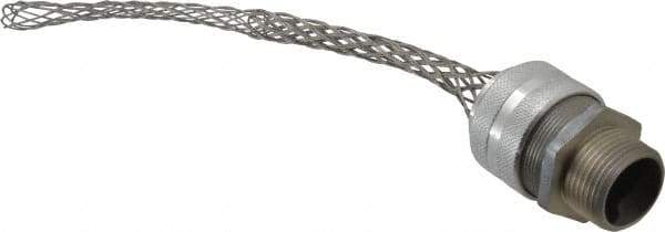 Hubbell Wiring Device-Kellems - 16 to 19.1mm Capacity, Liquidtight, Straight Strain Relief Cord Grip - 1 NPT Thread, 7.865" Long, Aluminum - Exact Tool & Supply