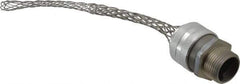 Hubbell Wiring Device-Kellems - 16 to 19.1mm Capacity, Liquidtight, Straight Strain Relief Cord Grip - 1 NPT Thread, 7.865" Long, Aluminum - Exact Tool & Supply
