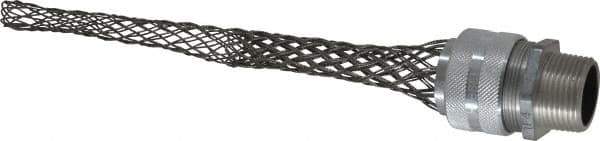 Hubbell Wiring Device-Kellems - 22.4 to 25.4mm Capacity, Liquidtight, Straight Strain Relief Cord Grip - 1 NPT Thread, 8.265" Long, Aluminum - Exact Tool & Supply