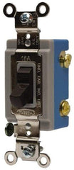 Hubbell Wiring Device-Kellems - 1 Pole, 120 to 277 VAC, 30 Amp, Industrial Grade, Toggle, Wall and Dimmer Light Switch - 1-5/16 Inch Wide x 4-1/16 Inch High - Exact Tool & Supply